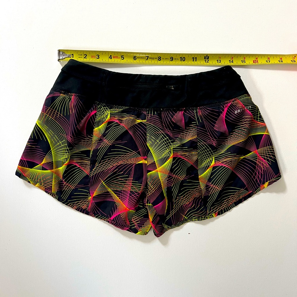 Women’s Nike Flex Rival Lined Running Shorts S Black Multicolor Gym Training